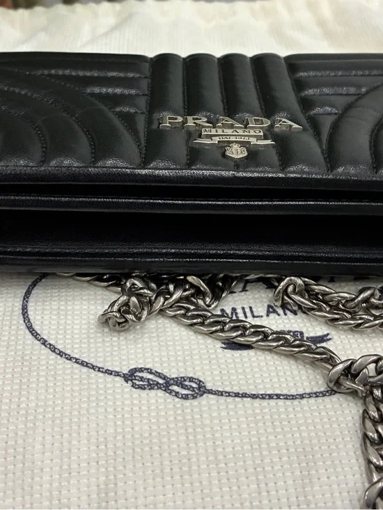Prada Black Quilted Leather Chain Wallet-authentic - Picture 6 of 6